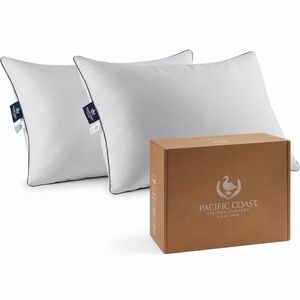 Pacific Coast Goose Feather and down Bed Pillows Standard Size Set of 2, Hotel P